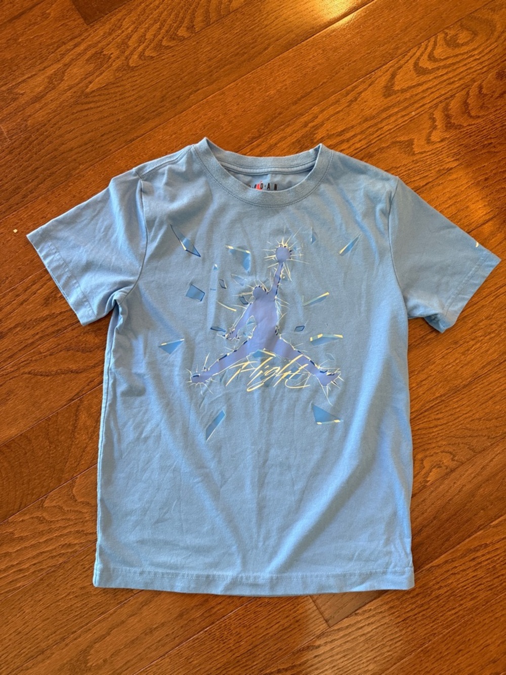 Boys Jordan Light Blue Short-Sleeve 'Flight' Graphic Tee